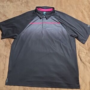 Pro Tour Lightweight Golf Polo shirt collar top black hot pink cooling Mens XXL